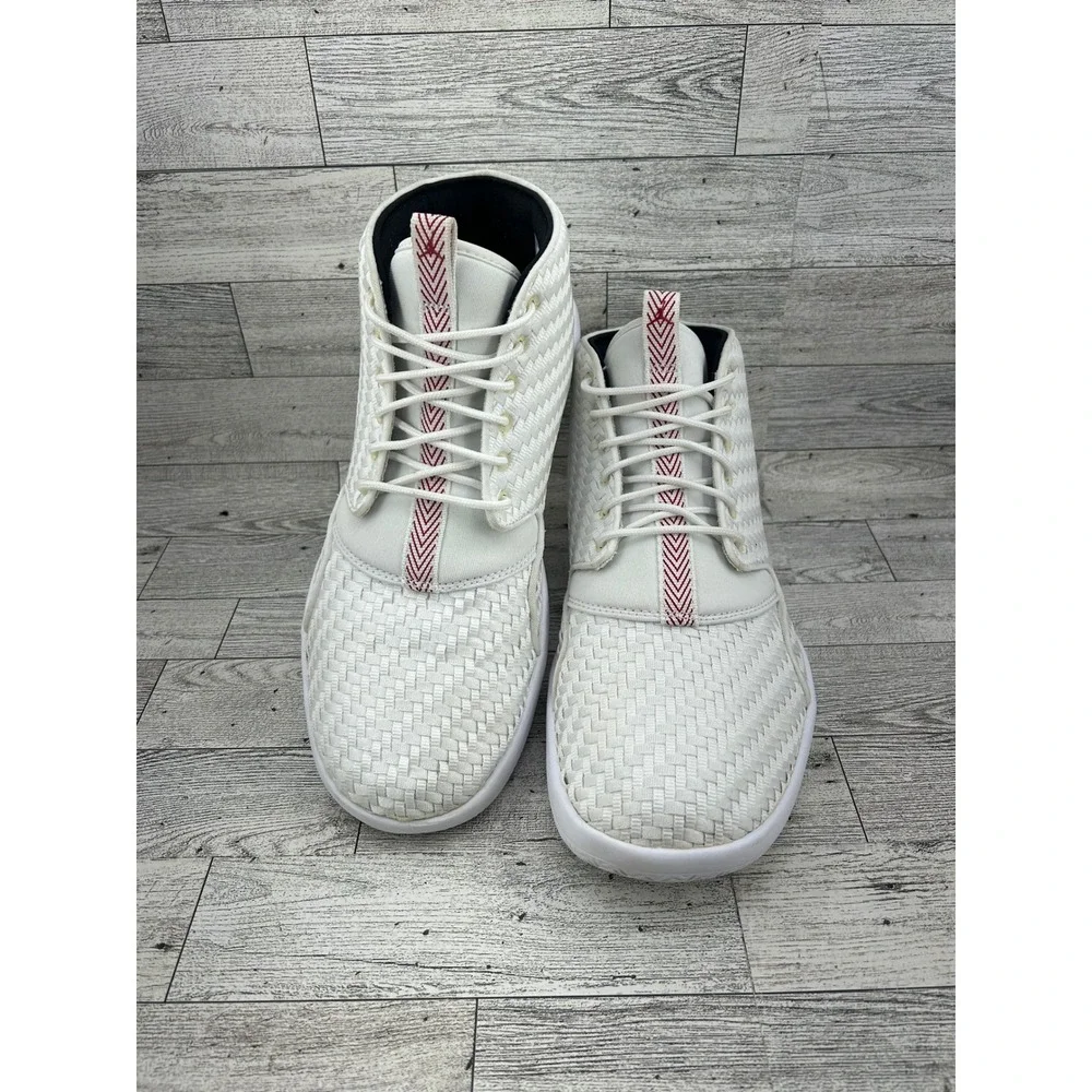 Jordan Air‎ White Woven Mid Top Sneakers Mens Size 9.5